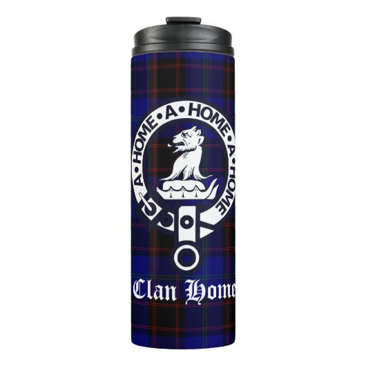 Clan Home Crest Badge en Tartan Thermosbeker (Voorkant)