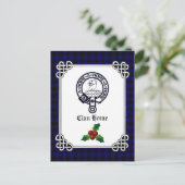 Clan Home Crest Badge & Tartan Holiday Briefkaart (Staand voorkant)