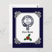 Clan Home Crest Badge & Tartan Holiday Briefkaart (Voorkant / Achterkant)