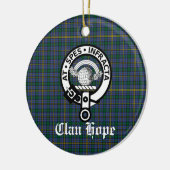 Clan Hope Crest Badge & Tartan Keramisch Ornament (Links)
