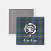 Clan Hope Crest Badge & Tartan Magneet (Voorkant / Achterkant)