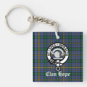 Clan Hope Crest Badge & Tartan Sleutelhanger