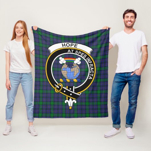 Clan Hope Tartan Schots geruit patroon Fleece Deken (In situ)