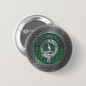 Clan Hunter Crest & Tartan Knot Ronde Button 5,7 Cm (Voorkant /achterkant)