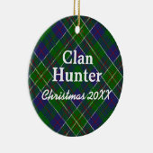 Clan Hunter Scottish Tartan Keramisch Ornament (Rechts)