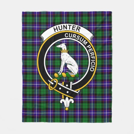Clan Hunter Tartan Pset Fleece Deken (Voorkant)