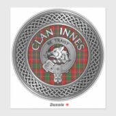 Clan Innes Crest & Tartan Sticker (Vel)