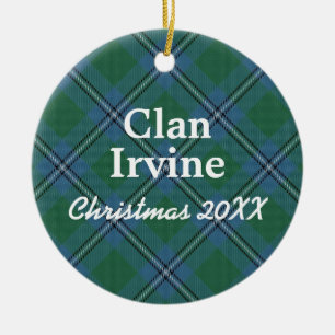 Clan Irvine Scottish Tartan Keramisch Ornament