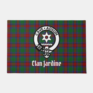 Clan Jardine Crest Badge en Tartan Deurmat