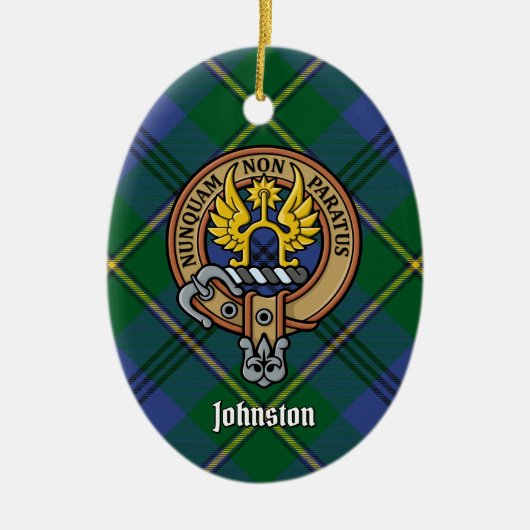Clan Johnston Crest Ceramic Ornament (Voorkant)
