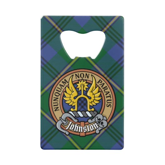 Clan Johnston Crest over Tartan (Devant)