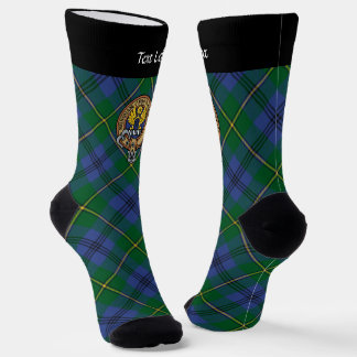 Clan Johnston Crest over Tartan Socks Sokken
