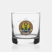 Clan Johnston Crest over Tartan Whisky Glas (Voorkant)