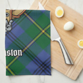 Clan Johnston Crest Serviette de cuisine (Quart Plié)