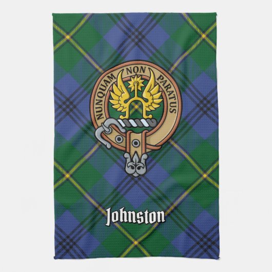 Clan Johnston Crest Serviette de cuisine (Vertical)