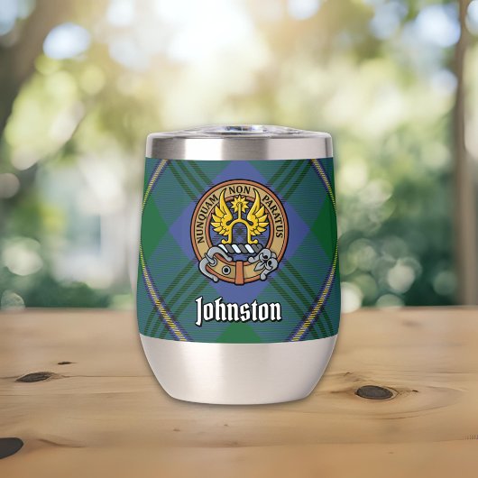 Clan Johnston Crest sur Tartan