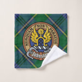 Clan Johnston Crest sur Tartan (Gant de toilette)