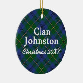 Clan Johnston Scottish Tartan Keramisch Ornament (Rechts)