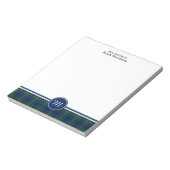 Clan Johnston Tartan Blue en Green Pset Monogram Notitieblok (Gedraaid)