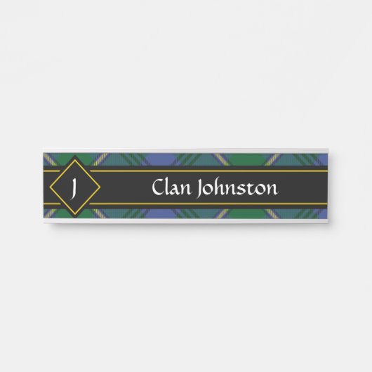 Clan Johnston Tartan Deurbord Deurbordje (Voorkant)