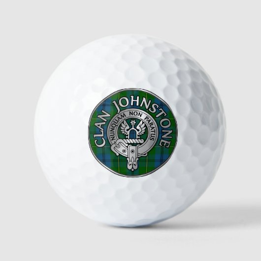 Clan Johnstone Crest & Tartan Knot Golfballen (Voorkant)