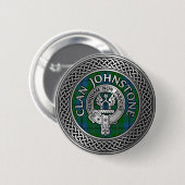 Clan Johnstone Crest & Tartan Knot Ronde Button 5,7 Cm (Voorkant /achterkant)