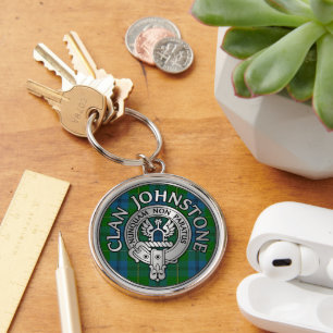 Clan Johnstone Crest & Tartan Knot Sleutelhanger