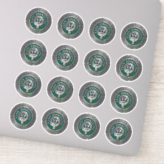 Clan Johnstone Crest & Tartan Knot Sticker (Detail)