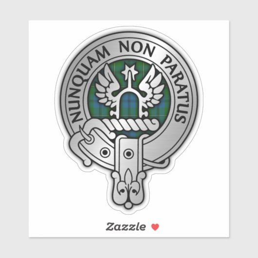 Clan Johnstone Crest & Tartan Sticker (Feuille)