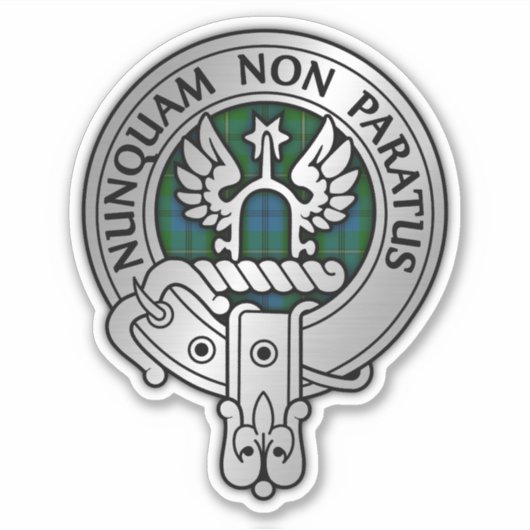 Clan Johnstone Crest & Tartan Sticker (Devant)
