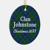 Clan Johnstone Scottish Tartan Keramisch Ornament (Rechts)