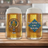 Clan Keith Crest over Tartan Blikvorm Glas