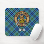 Clan Keith Crest over Tartan Muismat (Met muis)