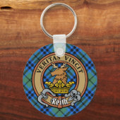 Clan Keith Crest over Tartan Sleutelhanger (Voorkant)