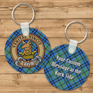 Clan Keith Crest over Tartan Sleutelhanger