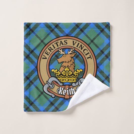 Clan Keith Crest sur Tartan (Gant de toilette)