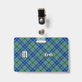 Clan Keith Tartan Badge (Front with Clip)