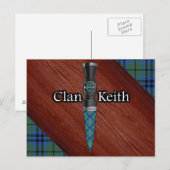Clan Keith Tartan Sgian Dubh Blade Briefkaart (Voorkant / Achterkant)