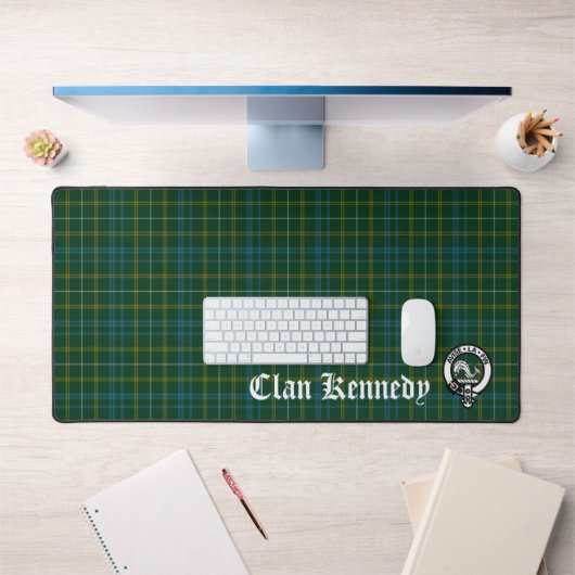 Clan Kennedy Crest Badge & Tartan Bureaumat (Kantoor 1)