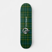 Clan Kennedy Crest Badge & Tartan Skateboard (Voorkant)