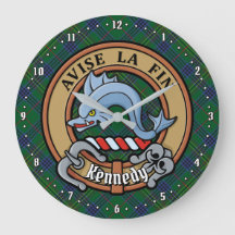 Clan Kennedy Crest over Tartan