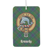 Clan Kennedy Crest over Tartan Luchtverfrisser (Voorkant)