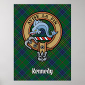 Clan Kennedy Crest over Tartan Poster (Voorkant)