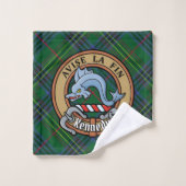 Clan Kennedy Crest sur Tartan (Gant de toilette)