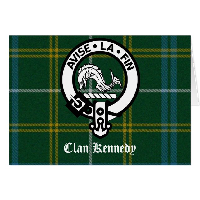 Clan Kennedy Crest Tartan (Voorkant Horizontaal)