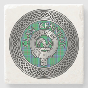 Clan Kennedy Crest & Tartan Knot Stenen Onderzetter