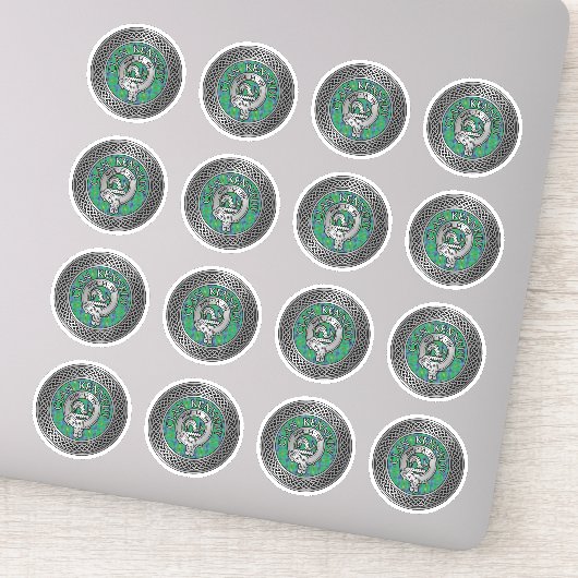 Clan Kennedy Crest & Tartan Knot Sticker (Detail)