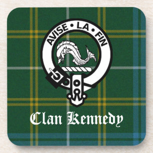 Clan Kennedy Crest Tartan Onderzetter