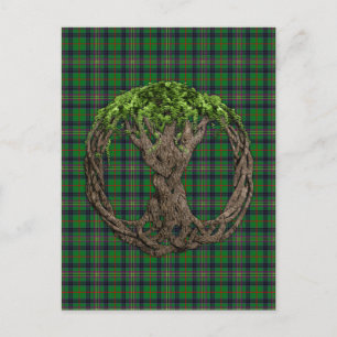 Clan Kennedy Tartan en Keltische Levensboom Briefkaart