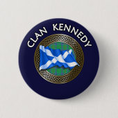 Clan Kennedy Tartan Knot & Flag Ronde Button 5,7 Cm (Voorkant)